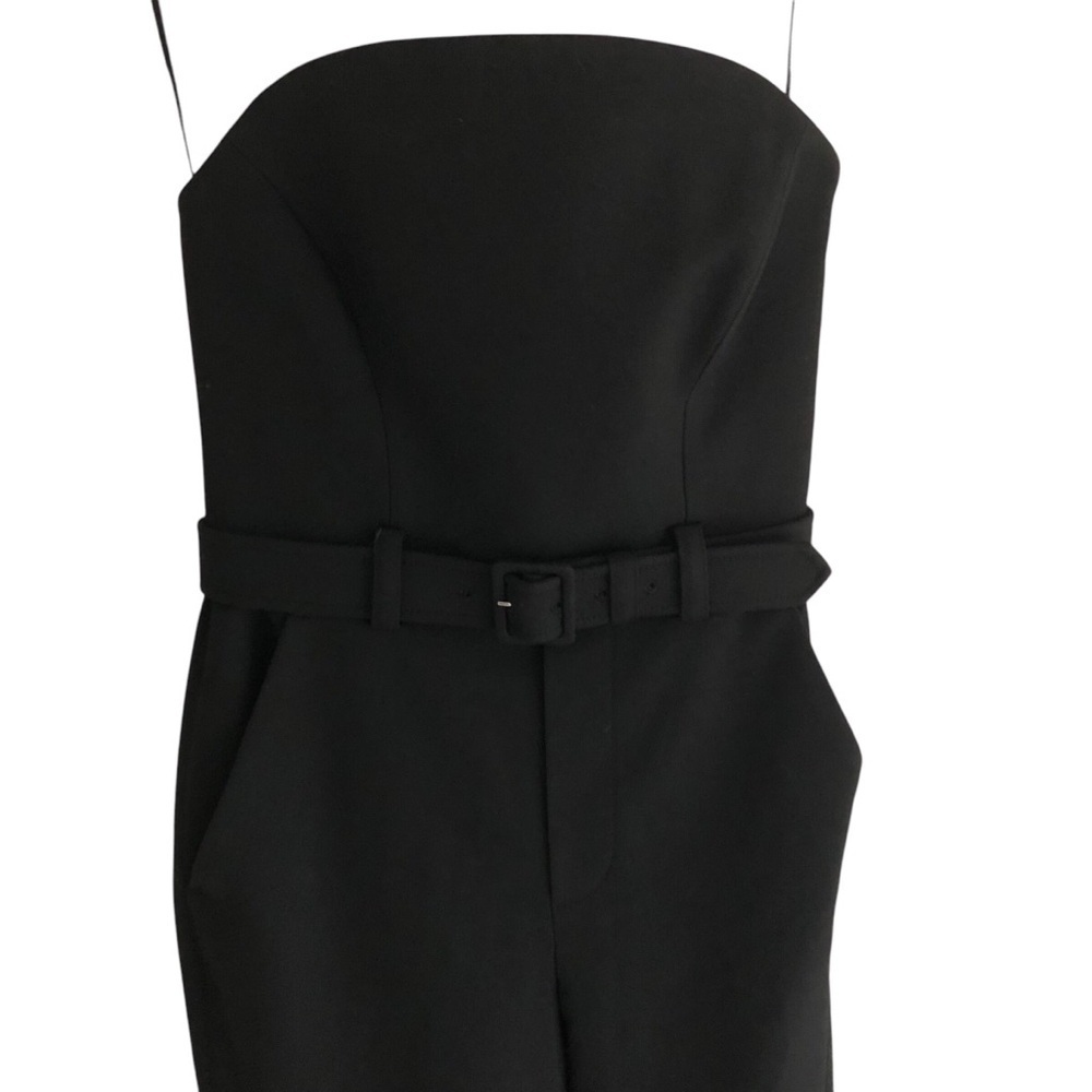 A.L.C. Kate Strapless Belted Black Wide Leg Jumpsuit Size 2 NWT - Picture 4 of 14